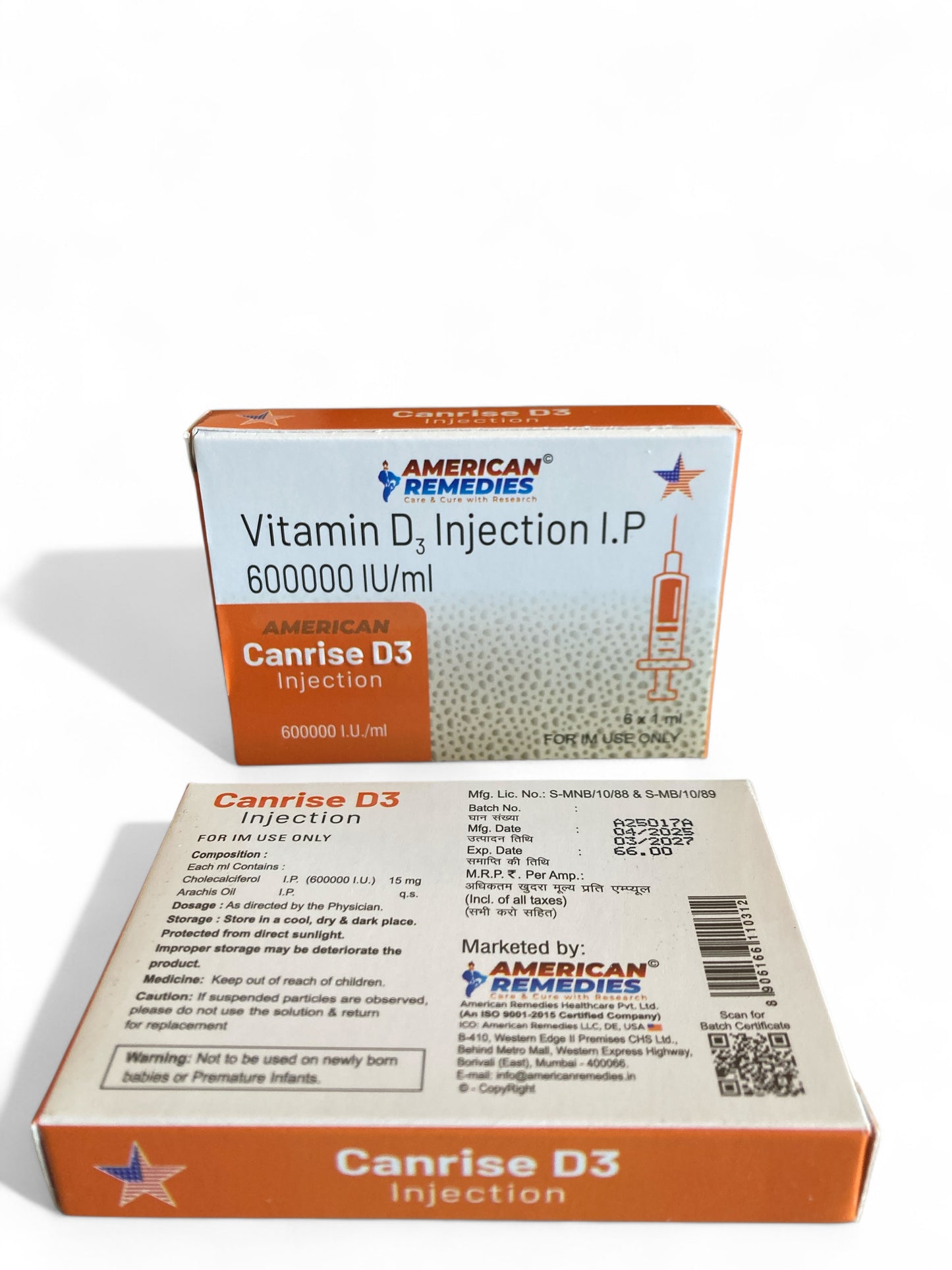 Cholecalciferol Vitamin D3 Injection | 6 x 1 ml | IM Use Only