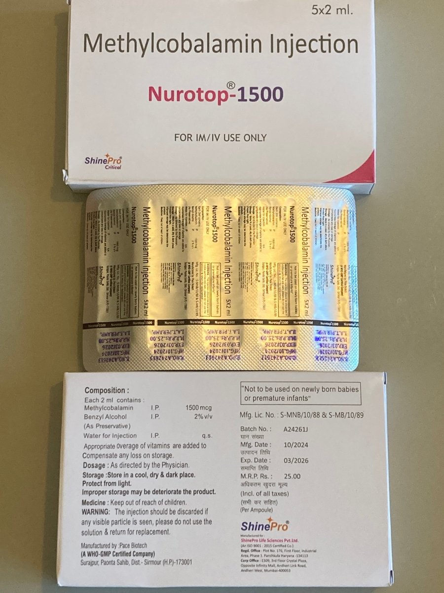 B12 Methylcobalamin 1500mcg Injection | 5 x 2ml | IM / IV Use Only - Supplements4YouAll - Vitamins