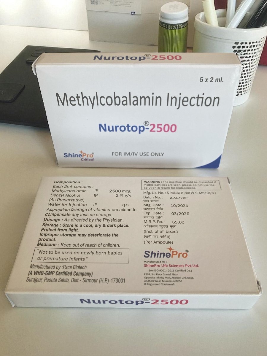 B12 Methylcobalamin 2500mcg Injection | 5 x 2ml | IM / IV Use Only - Supplements4YouAll - Vitamins