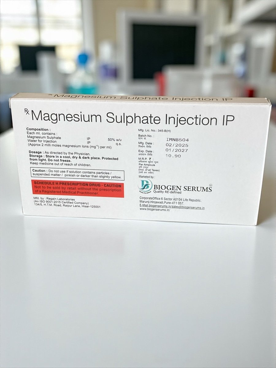 Magnesium Sulphate Injection 1000mg 10x2ml | IM IV Use - Supplements4YouAll - Minerals