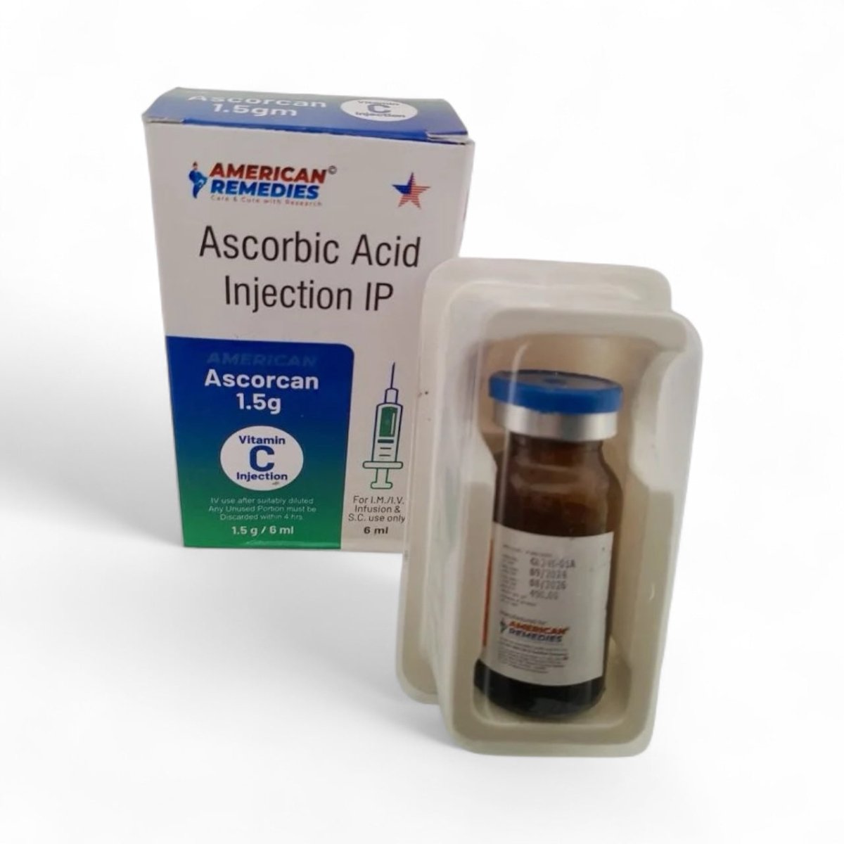 Vitamin C Injection 1500mg / 6ml Vial | For IM, IV, SC Use Only - Supplements4YouAll - Vitamins