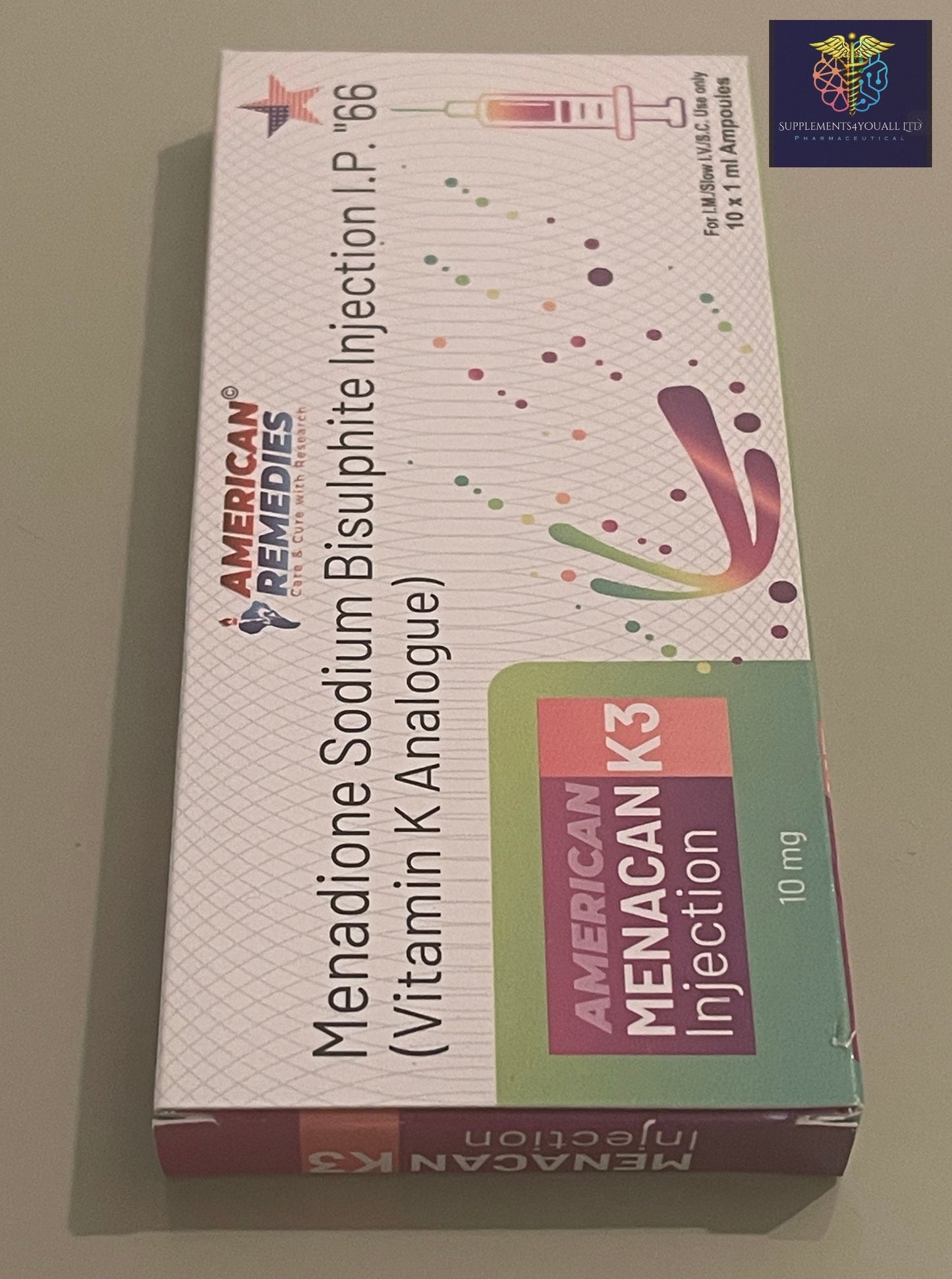 Vitamin K3 Injection | Menadione Sodium Bisulphite Injection - Supplements4YouAll - Vitamins