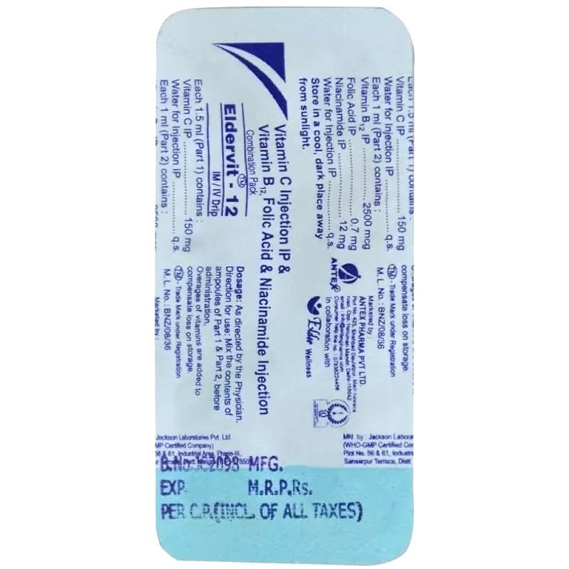 Vitamin B12 2500mcg with Vitamin C, Folic Acid & Niacin (B3) Injection - Supplements4YouAll - Vitamins