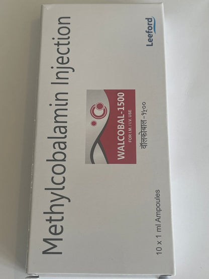 B12 Methylcobalamin 1500mcg Injection 10 x 1ml | IM / IV Use - Supplements4YouAll - Vitamins