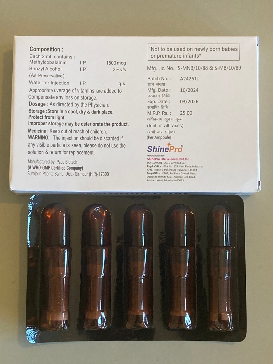 B12 Methylcobalamin 1500mcg Injection | 5 x 2ml | IM / IV Use Only - Supplements4YouAll - Vitamins