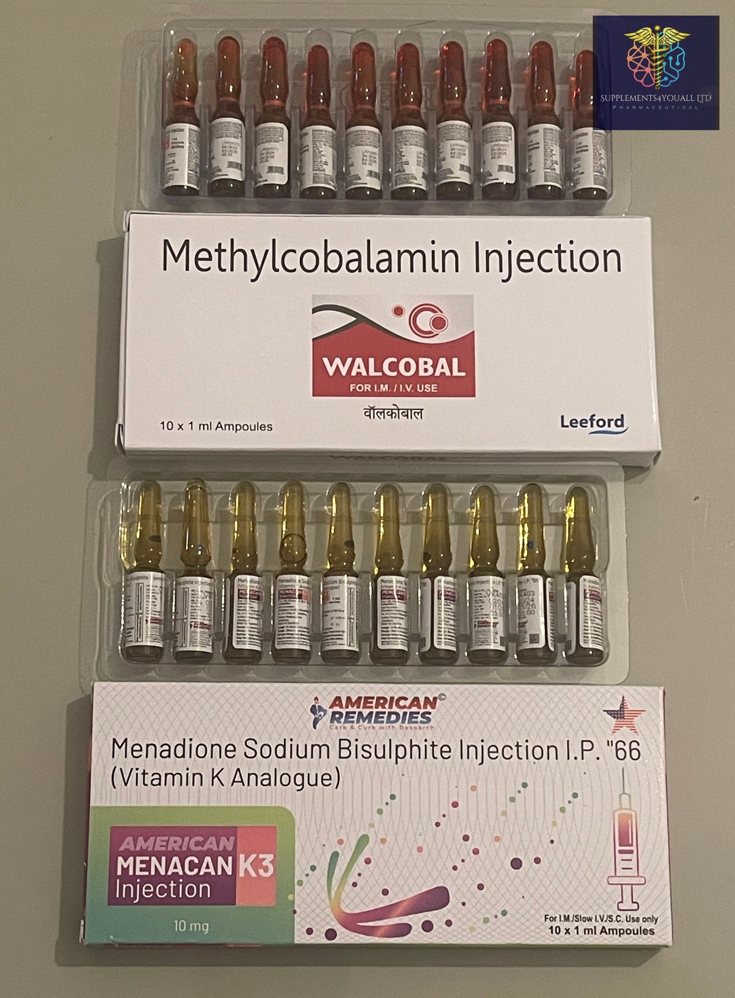 B12 Methylcobalamin Injection 1500mcg - 10 x 1ml Ampoules | Wacobal - Supplements4YouAll - Vitamins