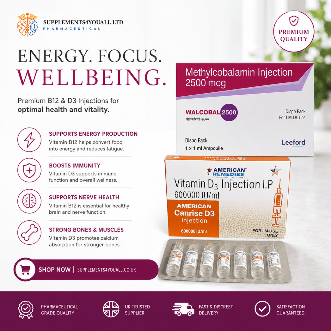Bundle 2 | B12 2500mcg & D3 | SAVE 20% - Supplements4YouAll - Vitamins