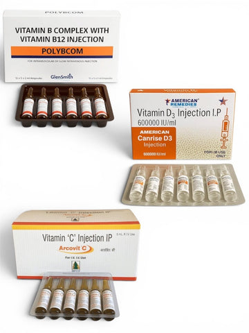 Bundle 6 | Vitamin D3, B Complex with B12 & Vitamin C - Supplements4YouAll - 