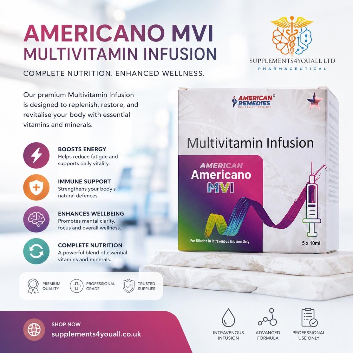 Bundle 7 | Multivitamin Injections IV Only | Buy 2 get 1 Half Price - Supplements4YouAll - Multivitamins