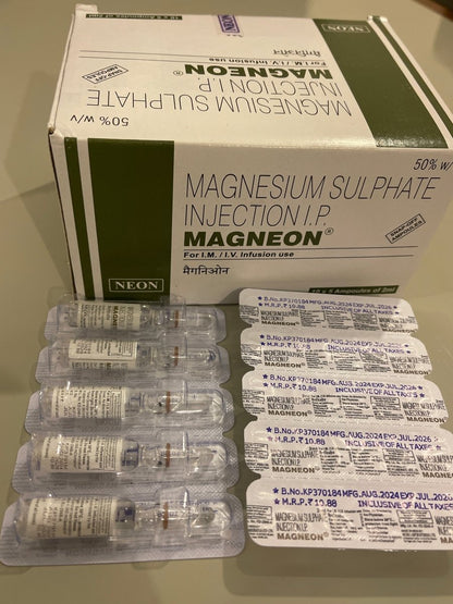 Magnesium Injection 1000mg 5 x2ml | For IV / IM Use Only - Supplements4YouAll - Minerals