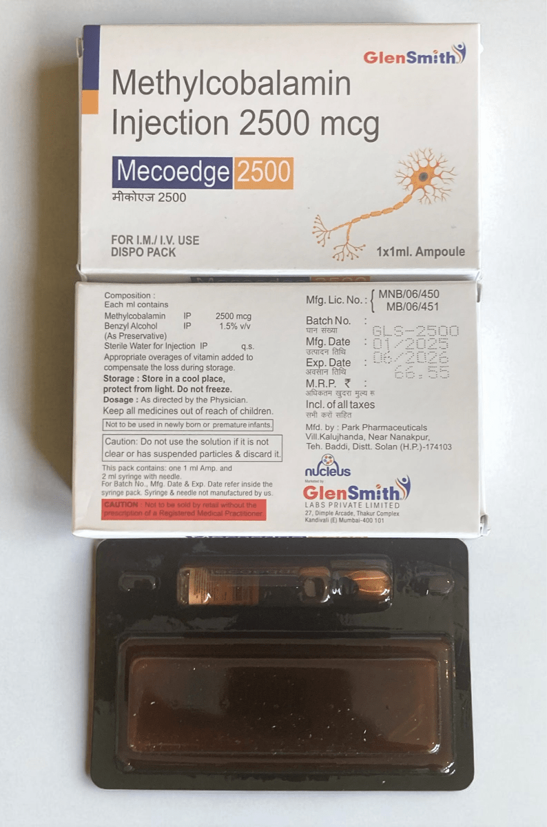 Methylcobalamin B12 2500mcg Injection | 1x1ml with needle & syringe. - Supplements4YouAll - Vitamins