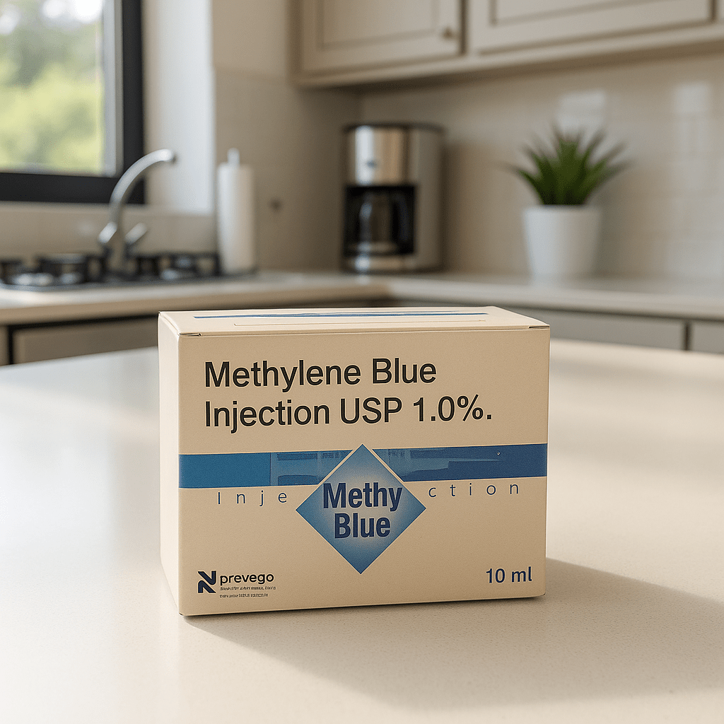 Methylene Blue Injection 1.0% | 5 x 10ml Ampoules | IV use only - Supplements4YouAll - Antioxidants