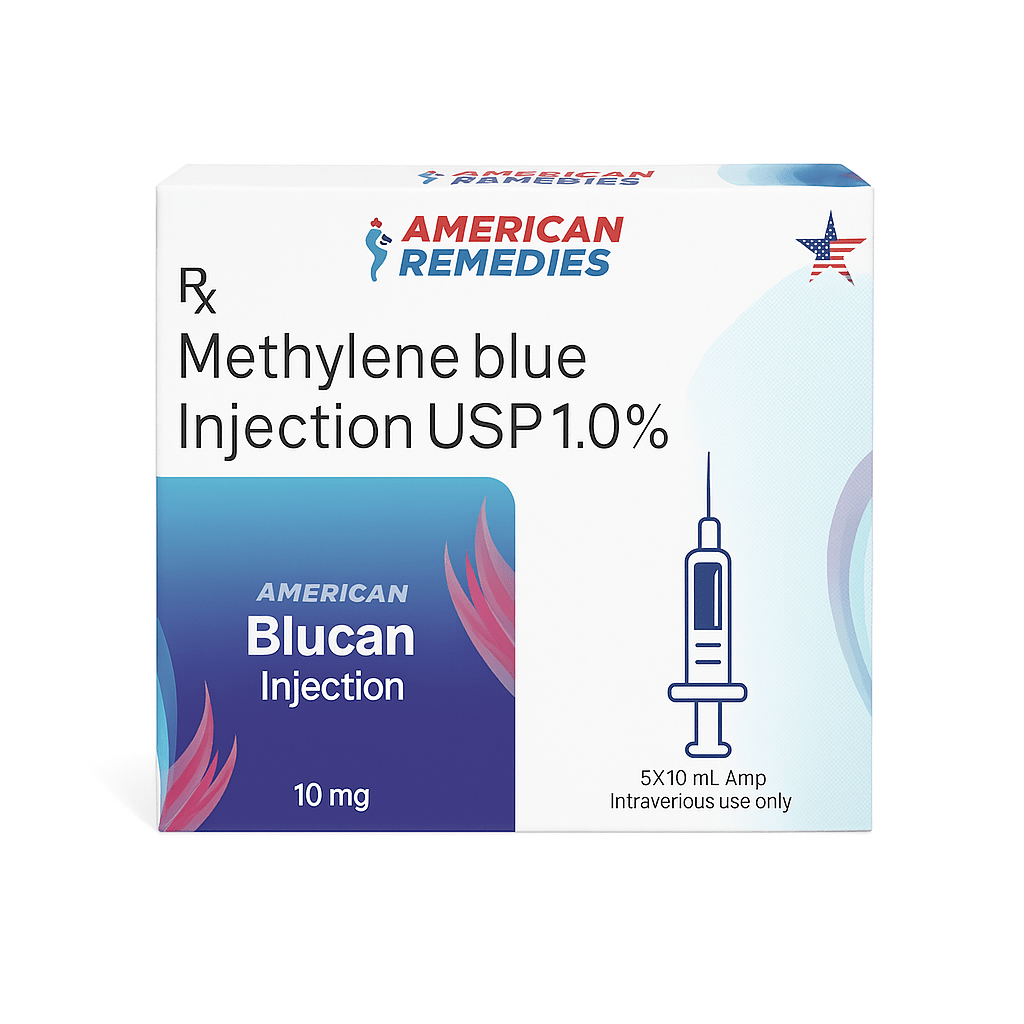 Methylene Blue Injection 1.0% | 5 x 10ml Ampoules | IV use only - Supplements4YouAll - Antioxidants