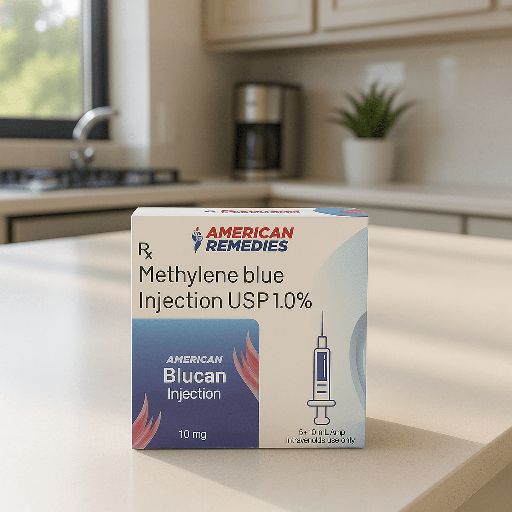 Methylene Blue Injection 1.0% | 5 x 10ml Ampoules | IV use only - Supplements4YouAll - Antioxidants