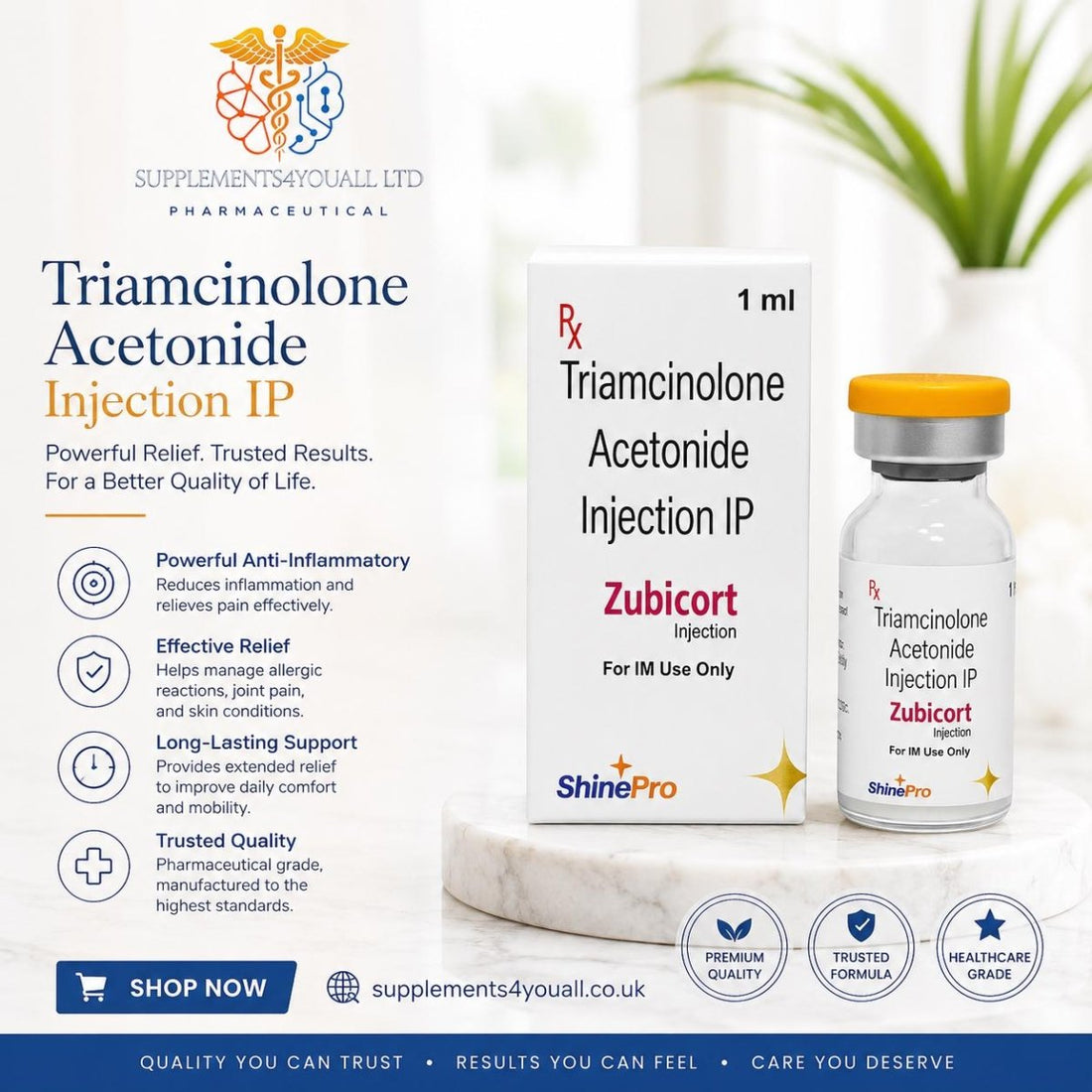 Triamcinolone Acetonide Injection 40mg | IM Use - Supplements4YouAll - Supplement