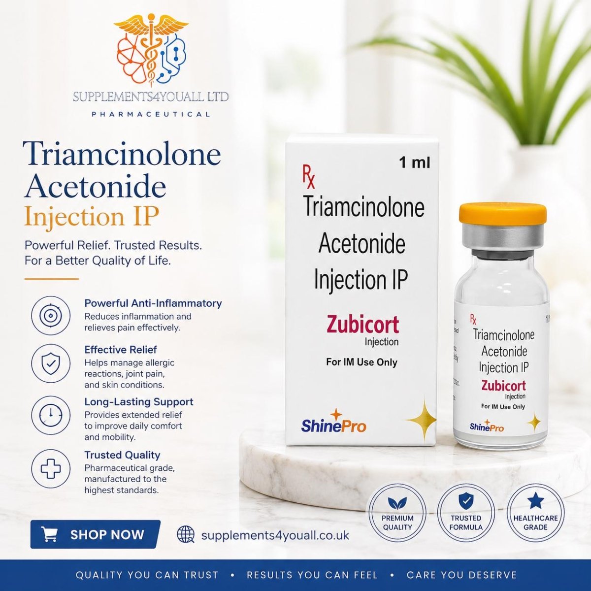 Triamcinolone Acetonide Injection 40mg | IM Use - Supplements4YouAll - Supplement