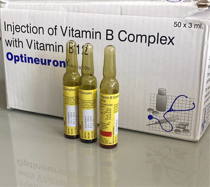 Vitamin B Complex with B12 1000mcg 5 x 3ml | Optineuron | IM / IV Use - Supplements4YouAll - B Complex