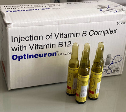 Vitamin B Complex with B12 1000mcg 5 x 3ml | Optineuron | IM / IV Use - Supplements4YouAll - B Complex