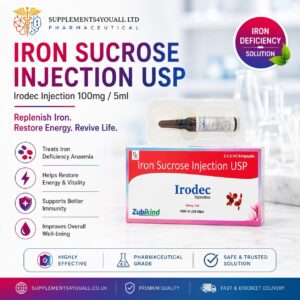 Iron Injection 100mg | 1 x 5ml vial | Iron Sucrose For IV Use Only