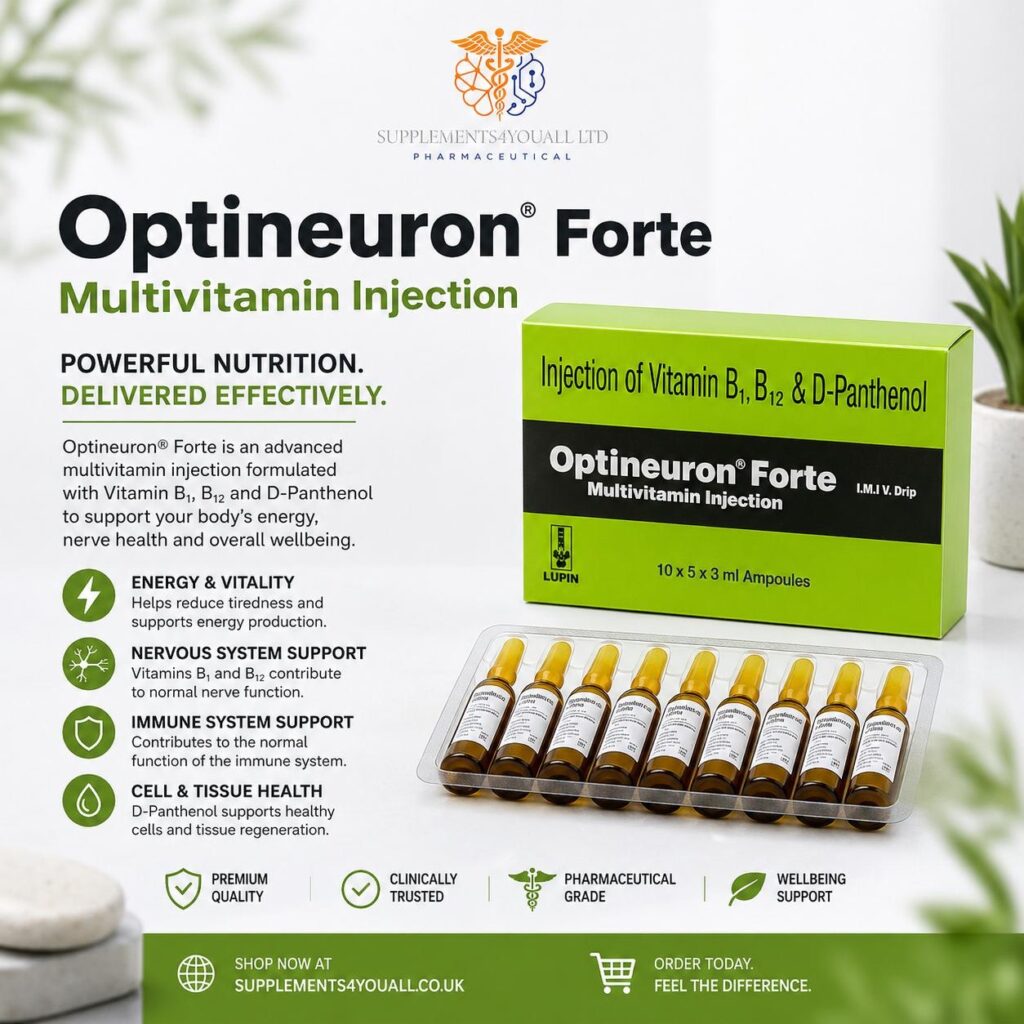 Optineuron Forte Multivitamin Injection with Vitamin B1 B12 and D-Panthenol