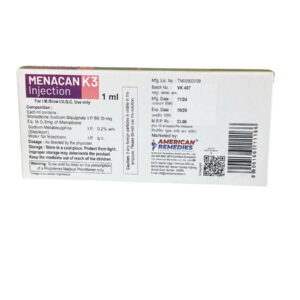 Vitamin K3 Injection | 10 x 1ml Ampoules | IM / IV Use - Supplements4YouAll - Vitamins